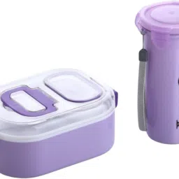 3 compartment Lunch Box / Tiffin Box with 300 ml Water Bottle 1 Containers Lunch Box-image-22