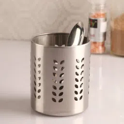 dynore Leaf Design Stainless Steel Cutlery Holder-picture-2