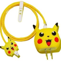 ZimniasO Charger Cover for iPhone 18W-20W Charger, 3D Cartoon Design Picachu Spiral Cover Cable Protector-image-56