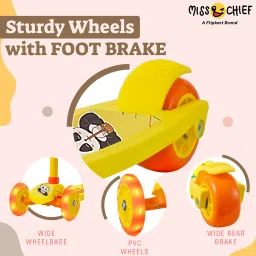 miss & chief Adjustable Scooter with LED Lights, Foldable Design, Extra Wide Brakes image 5
