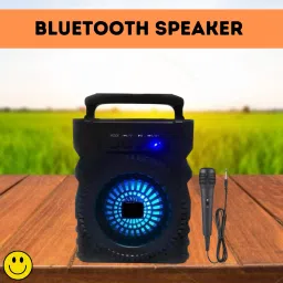 GUGGU 301(PORTABLE WIRELESS BLUETOOTH SPEAKER) Crystal Clear SoundWith Karaoke MicQ69 5 W Bluetooth Laptop/Desktop Speaker-image-131