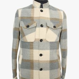WOOLEN Checkered Coat For Men-image-5