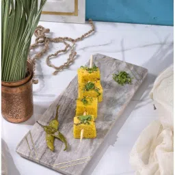 Rectangular Shape White Marble Tray for Kitchen Dining Decoration Tray Serving Set-41