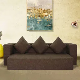 seventh heaven Rest Mantra 10 Inch PU Foam (72x44) 3 Seater Sofa Cum Mattress In Brown Colour-picture-25