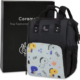 Caramello Dino Diaper Bag for Mother, With 3 Insulated Front Pockets (Grey) Baby Diaper Bag Backpack for Travel-15