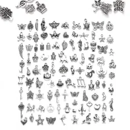 Charms for Jewellery Making Accessories Silver Metal Pendants-image-6