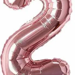 Solid Two Number Foil Toy Balloon 16" Inch- Rose Gold ( Rose Gold Number- 2) Balloon-image-86