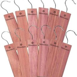 BLOOMAX® 40 Pcs Cedar Wood Blocks With Hanging Chrome Hook for Moth Repellent Insect Net-image-6
