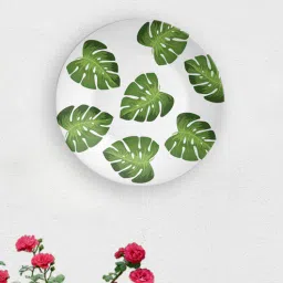 quirk india Green Ceramic Leaves Within Decorative Wall Plate-picture-5
