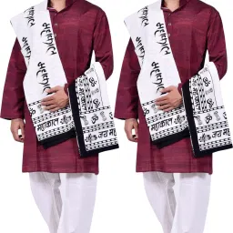 Pure Cotton Printed White Men Dupatta-23