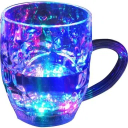 Stylish Steps Inductive Rainbow Color Cup LED Flashing 7 Color Changing Light Glass Glass Beer Mug-5