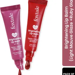 foxtale Brightening SPF30 Lip Balm | Pack of 2 | Peptides, Vitamin C & Hyaluronic Acid | Light Mauve & Ruby Glaze-picture-44