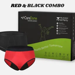 Pack of 2 Women Periods Black, Red Panty-image-58