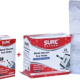 NISCOMED Glucose Test Strips 75 (Only Strips, No Glucometer) 75 Glucometer Strips-24