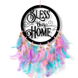 Dream Catcher Bless This Home, Wall Hanging, Nursery, Crafts, Home Décor, Office Feather Dream Catcher-image-73