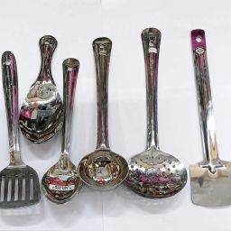 Steel Kitchen Cooking Tool 6 Pcs Set Steel Serving Spoon Set-image-66