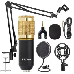 Professional BM800 Recording Microphone Set for Studio Recording Singing Vlog Mic Set w/ Adjustable Mic Stand,Pop-Filter XRL To 3.5mm Audio Jack,Shock Mount-2