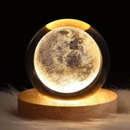 Crystal Ball Night LED 3D Moon Lamp with Wooden Base with Removable Glow Night Lamp-picture-10