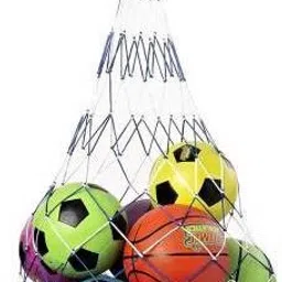 hackerx FCN-234 Football Carry Net Football Net 12 Ball Net (White, Black ) Football Net image 2