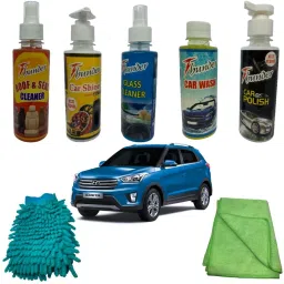 Car wash., polish, roof and seat cleaner, tyre shiner, glass cleaner, washing glove, cloth Combo-image-52