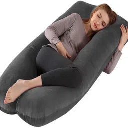 daddy cool U Shaped Velvet Microfibre Solid Pregnancy Pillow Pack of 1-picture-44