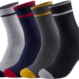 Men Solid Mid-Calf/Crew-image-1