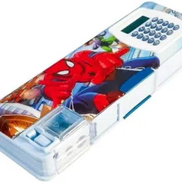 Spiderman Pencil Box with Calculator & Dual Sharpener for Kids Geometry Box-12
