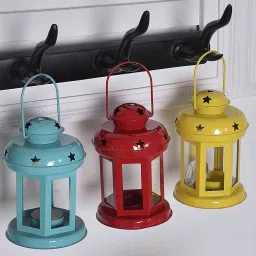Decorative Hanging Tealight Candle Holder Indoor outdoor Home Decoration for Gifts Multicolor Iron Table Lantern-picture-10