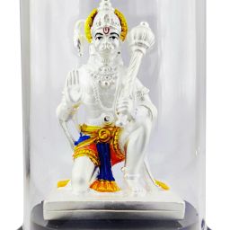 999 Pure Silver Hanuman/Anjanaya blessing Beautiful Idol Decorative Showpiece - 12 cm-image-55