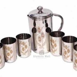 sre SR STAINLESS STEEL 7PCS JUG AND GLASSES. Jug Glass Set-image-41