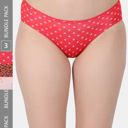 Amour Secret Pack Of 3 Printed Leak Proof Bikini Briefs P2013_Red_Org_Lpnk-image-79