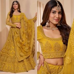 Embroidered Semi Stitched Lehenga Choli-image-96