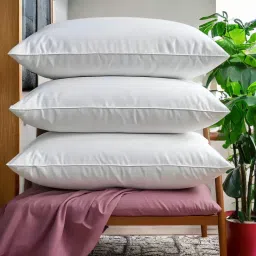LUXURY Polyester Fibre Solid Sleeping Pillow Pack of 3-16