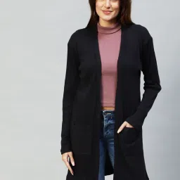 Women Straight Full Sleeve Black Shrug-image-23