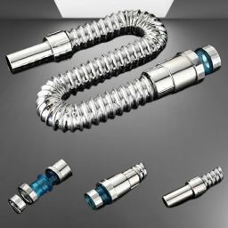 PVC Sink Outlet Pipe – White Flexible Hose – 1Pc Silver Hose Pipe-image-90
