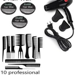 kaarm PROFESSIONAL HAIR DRYER(2000 W, Black) WITH 3 WAX AND 10 HAIR COMB SET Personal Care Appliance Combo-27