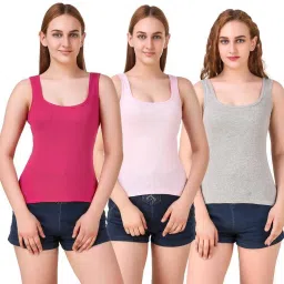 Women Pink, Pink, Grey Camisole-image-21