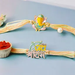 parag rakhi Designer ram ji rakhi Pearl Rakhi Set image 2
