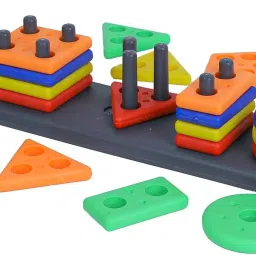 saffron trade Stacking Toy Shape & Color toys Geometric Board Educational Column Puzzle image 2