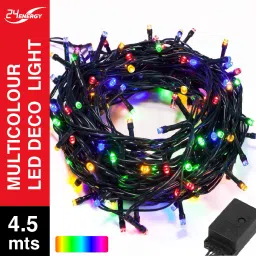 14 LEDs 4.5 m Multicolor Flickering, Steady Bulb Rice Lights-image-74
