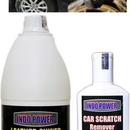 LEATHER SHINER 1ltr+ Scratch Remover 200gm.+All Tyre Cleaning Brush Combo-image-0