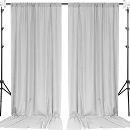 Stookin Grey Decoration Backdrop Curtain Background Wedding Parties 5x12Ft (Set of 2) Reflector-image-78