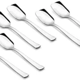 Newly Arrived Pack of 6 ice cream spoon set for multi purpose Spoon Set Disposable Stainless Steel Ice-cream Spoon Set-image-50
