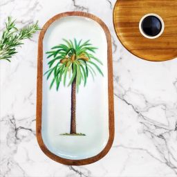 Resin Wooden Oval Serving Platter, Multipurpose Organiser for Home, Kitchen Tray-image-26
