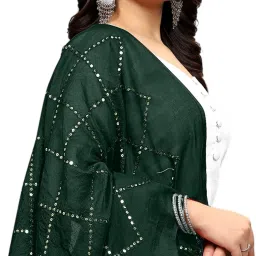 Pure Cotton Embroidered Green Women Dupatta-image-32