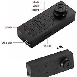 JRONJ Hidden HD Audio and Video Recorder 720p Hidden Mini Secret Spy Cam in Button Shape DVR Small Portable Updated Mini Spy Button Cameras with SD Card Slot Up to 32GB Support - Black Security Camera image 2