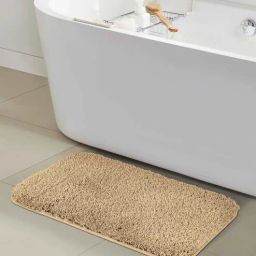 obsessions Beige Solid Polyester 24x16 Inches Anti Skid Bath Mat-picture-20