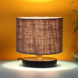 Classic Grey Jute Shade Night Lamp With Iron Base By New Era-picture-43
