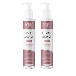 PORES Be Pure Set Of 2 Keratin & Argan Oil For Smooth & Shiny Hair Hair Shampoo-250ml Each-56