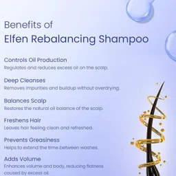 ELFEN Rebalancing Shampoo for Oily Hair & Scalp With Witch Hazel Extract- 250 ml image 5